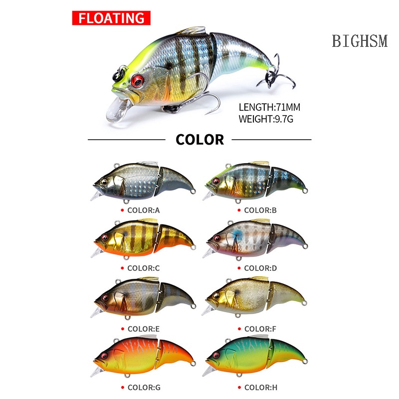 Bighsm Mồi Câu Cá Giả 71mm / 9.7g Chuyên Dụng skk