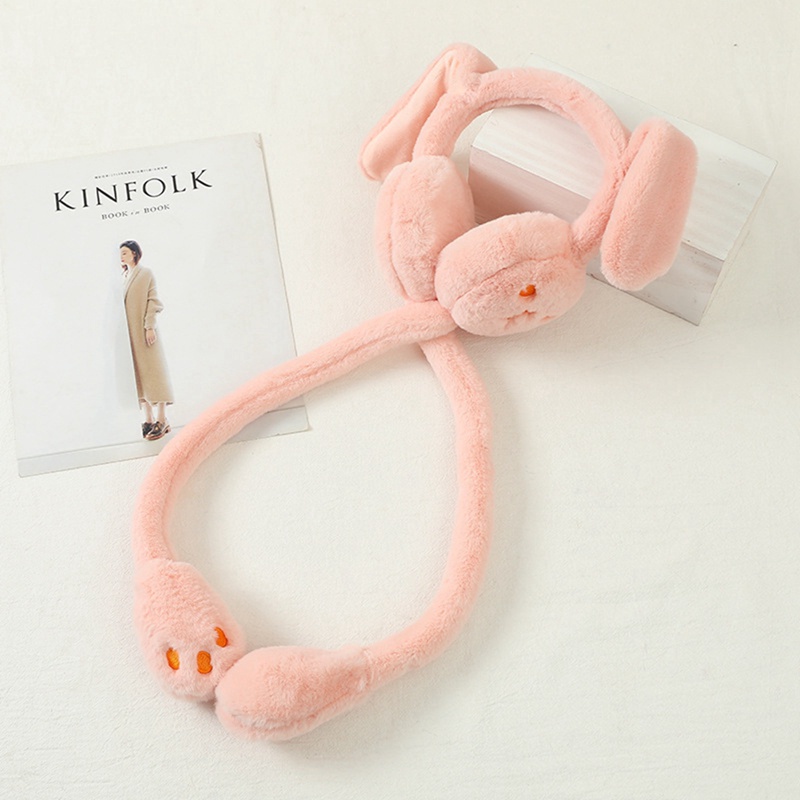 Tai Nghe Chụp Tai Hình Tai Thỏ Dễ Thương Giữ Ấm Có Thể Di Chuyển