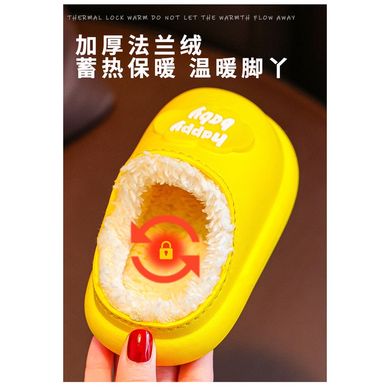 Dép Bông cotton Chống Trượt Giữ Ấm Chống Thấm Nước In Họa Tiết Hoạt Hình Dễ Thương Cho Bé Trai Và Gái