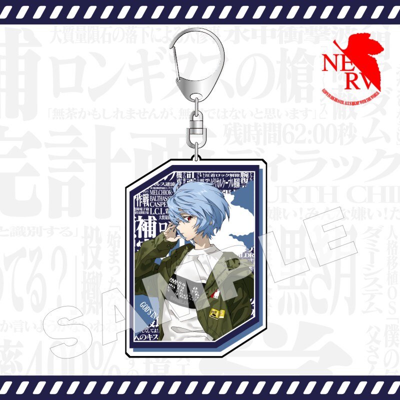 Móc khoá EVA Acrylic Cartoon NEON GENESIS EVANGELION nhựa Acrylic hai mặt, in hình các nhân vật dễ thương