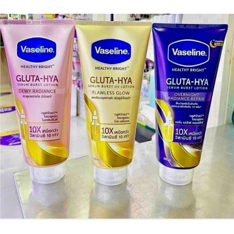 Sữa Dưỡng Thể Dưỡng Trắng Da Toàn Thân Vaseline 10X Healthy Bright Gluta HYA Thái Lan 300ml Body