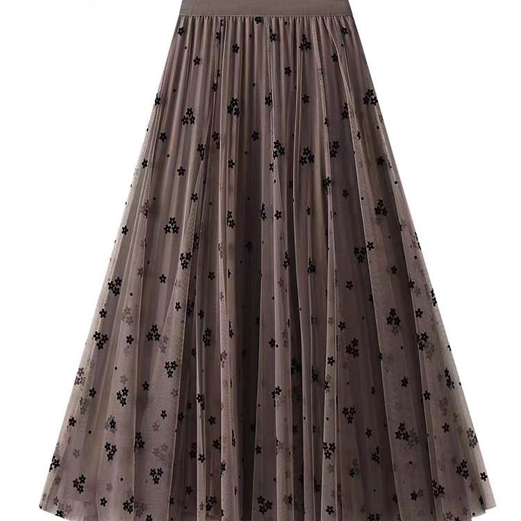 Chân Váy Gạc Dáng Chữ a Lưng Cao In Họa Tiết Phong Cách Thu Đông Kiểu Mới Dành Cho Bạn Nữ