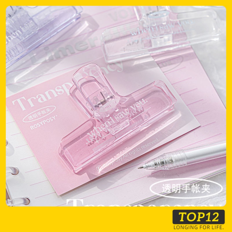 12 Kẹp Giấy Ghi Chú Bằng acrylic Trong Suốt