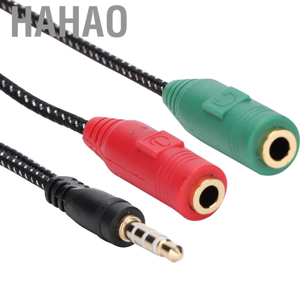 Hahao 3.5mm Double Earphone Microphone Adapter Headset Couple Audio Splitter