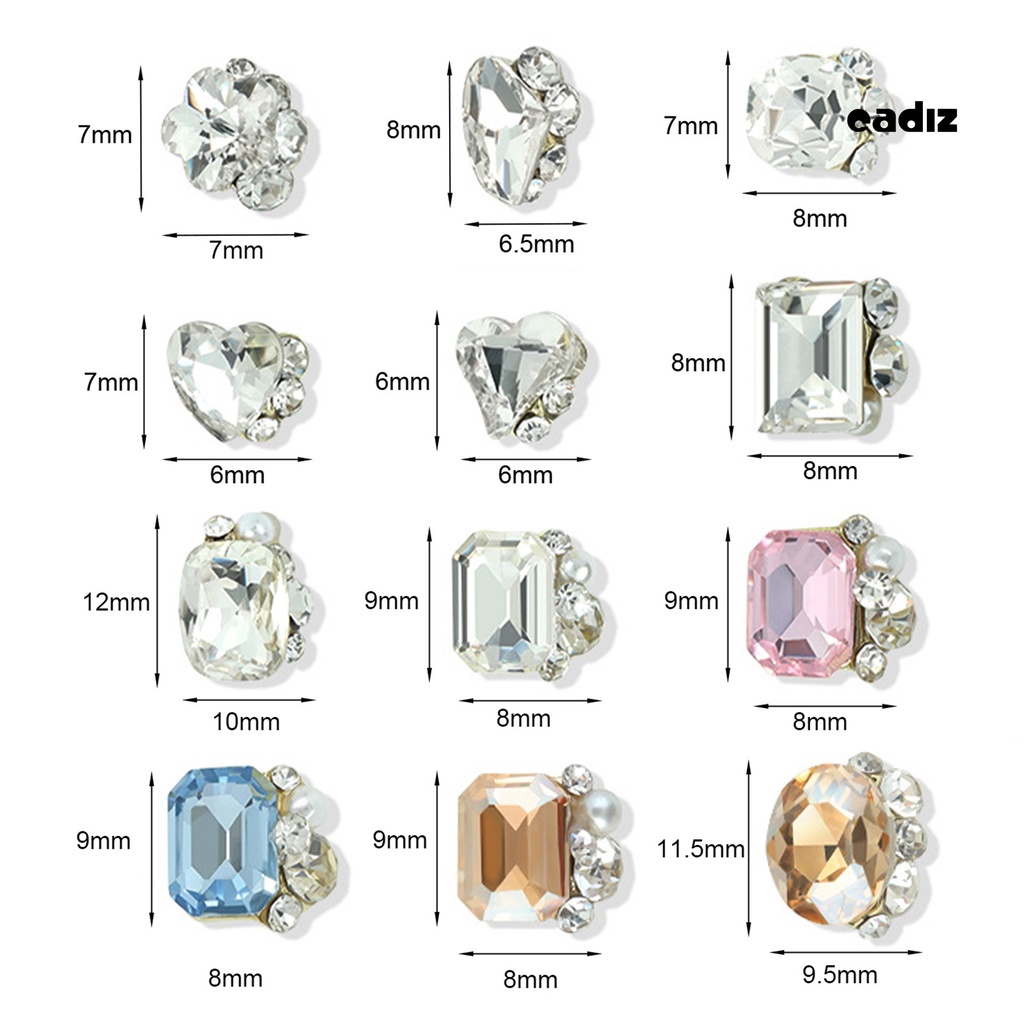 Set 10 Phụ Kiện Đính Trang Trí Móng Tay 3d Lấp Lánh