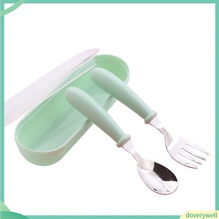 Bộ 3 Món Muỗng Nĩa Bằng Thép Không Gỉ Dễ Thương Cho Bé