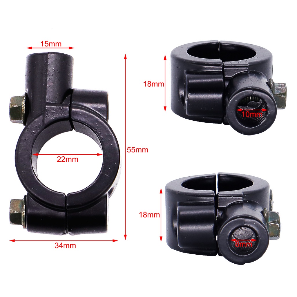 1 Bộ Giá Đỡ Gương Chiếu Hậu Bằng Nhôm Kích Thước 8mm 10mm Chuyên Dụng Cho Xe Máy / scooter atv