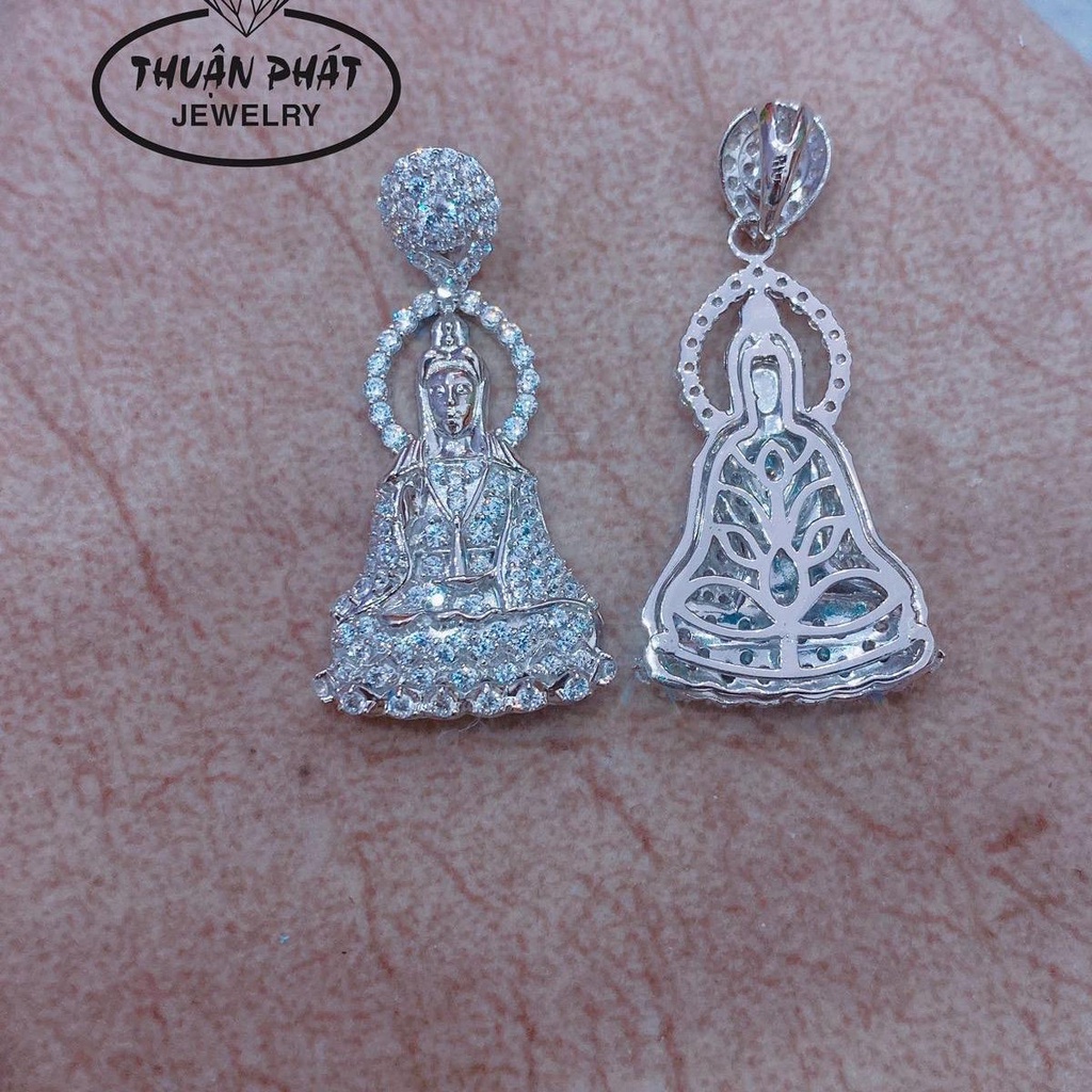 Mặt dây chuyền mẹ quan âm xi kim Sáng chiếu MM010