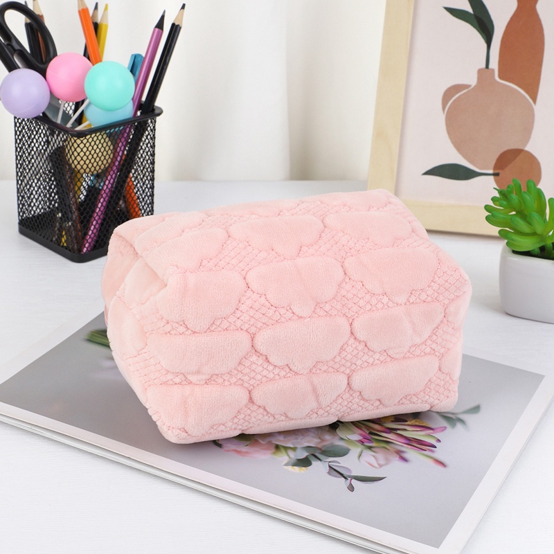 1 Túi Đựng Bút Hình Bánh macaron Lông Xù Mềm Mại Đáng Yêu Ốp