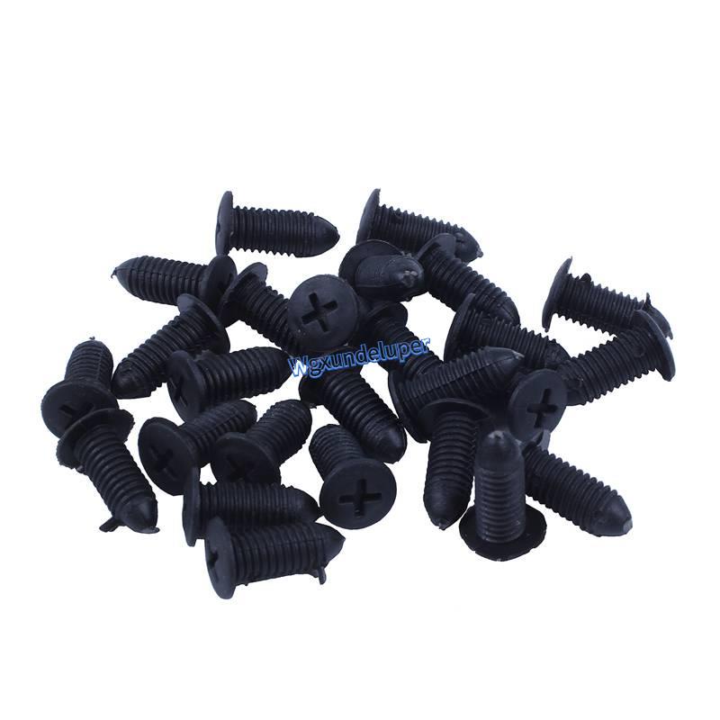 FENDER Set 25 Đinh Tán Nhựa 8mm Màu Đen Chuyên Dụng Cho Xe Hơi