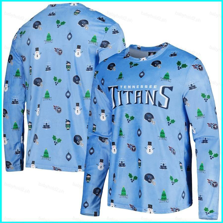 Áo Thun Tay DàI Thể Thao HọA TiếT GiáNg Sinh 2023-2024 nfl tennessee titans foco plus size Cho Nam Và Nữ