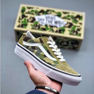 Vans bape giày thể thao canvas sk8 hi old skool 17ss họa tiết rằn ri cá tính