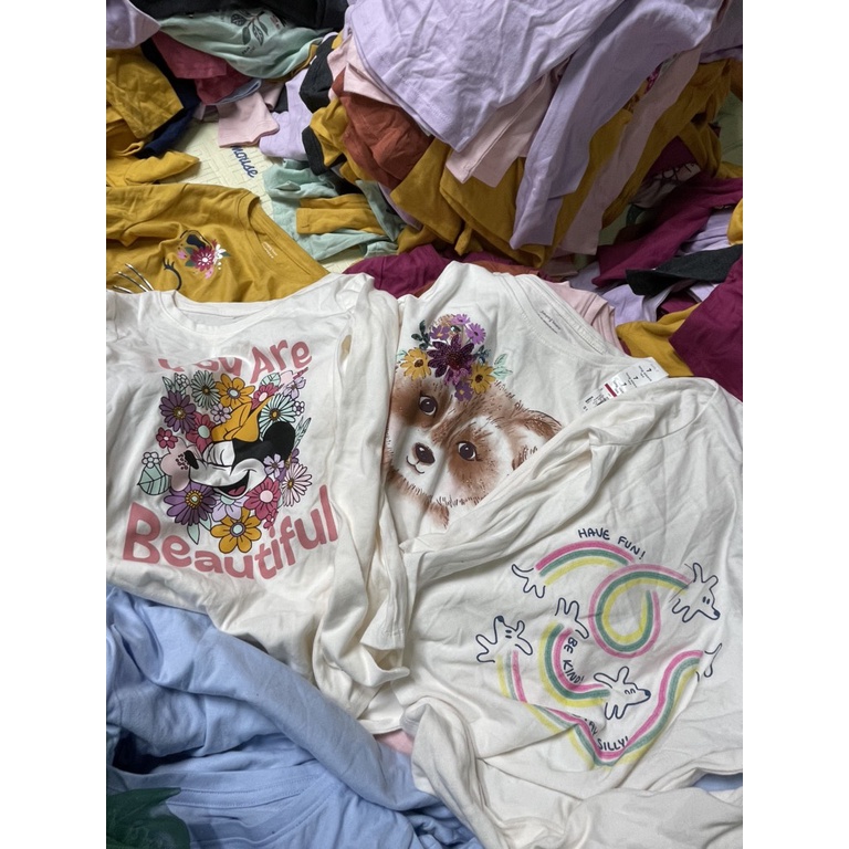 Áo cotton bé gái tay dài  in hình Disney