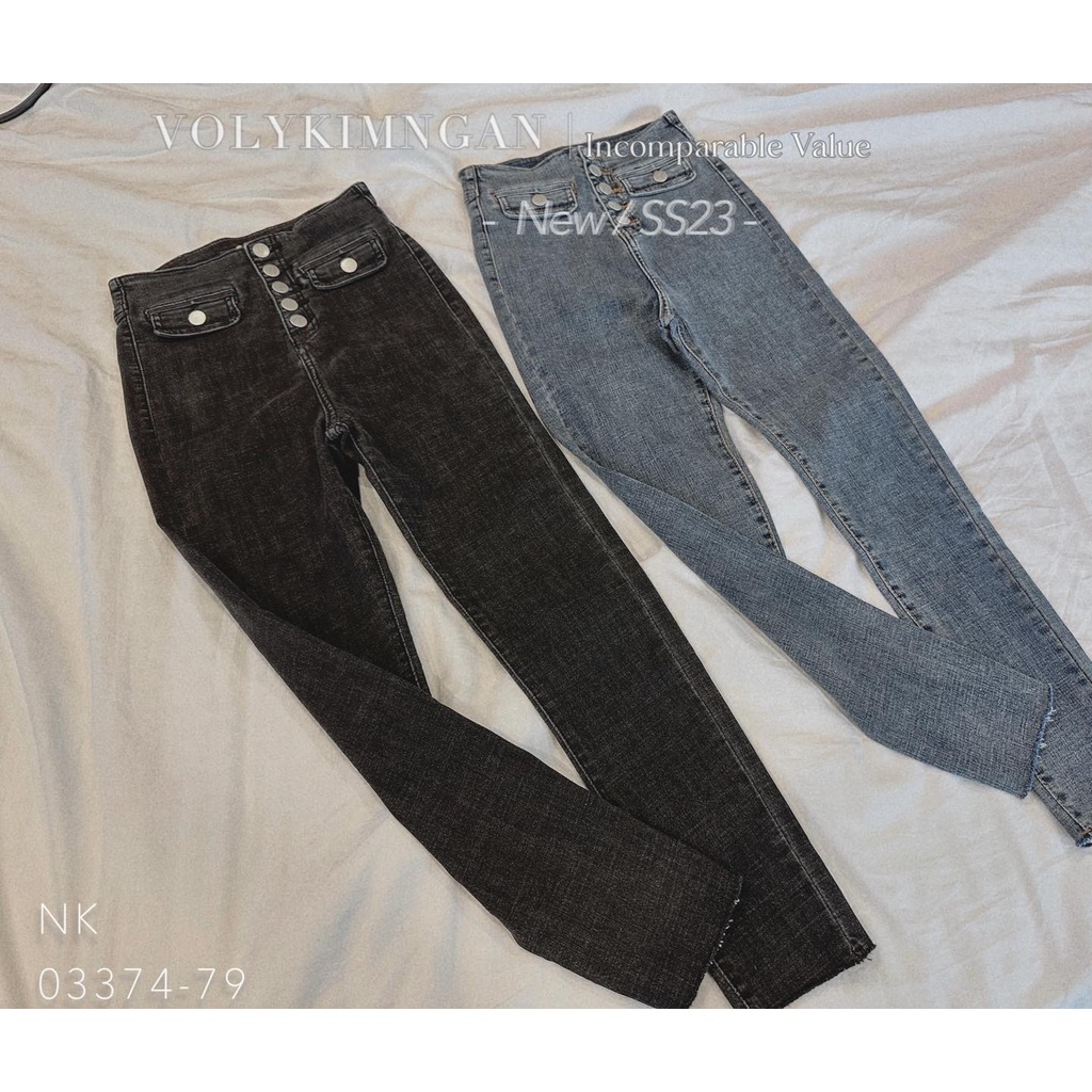 Quần jean lưng cao 5 nút