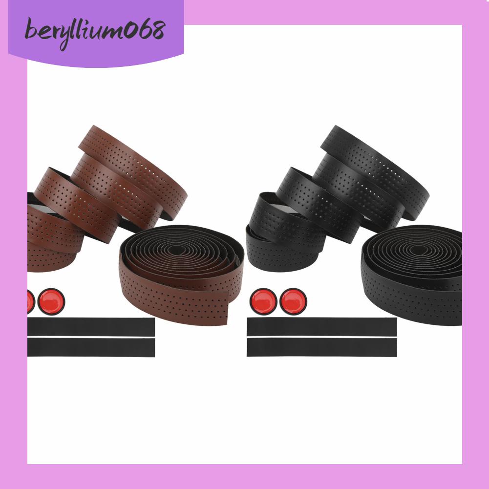 Beryllium068 2 Chiếc Đi Xe Đạp Da PU EVA Tay Lái Dây Đường Bộ Chống Tr