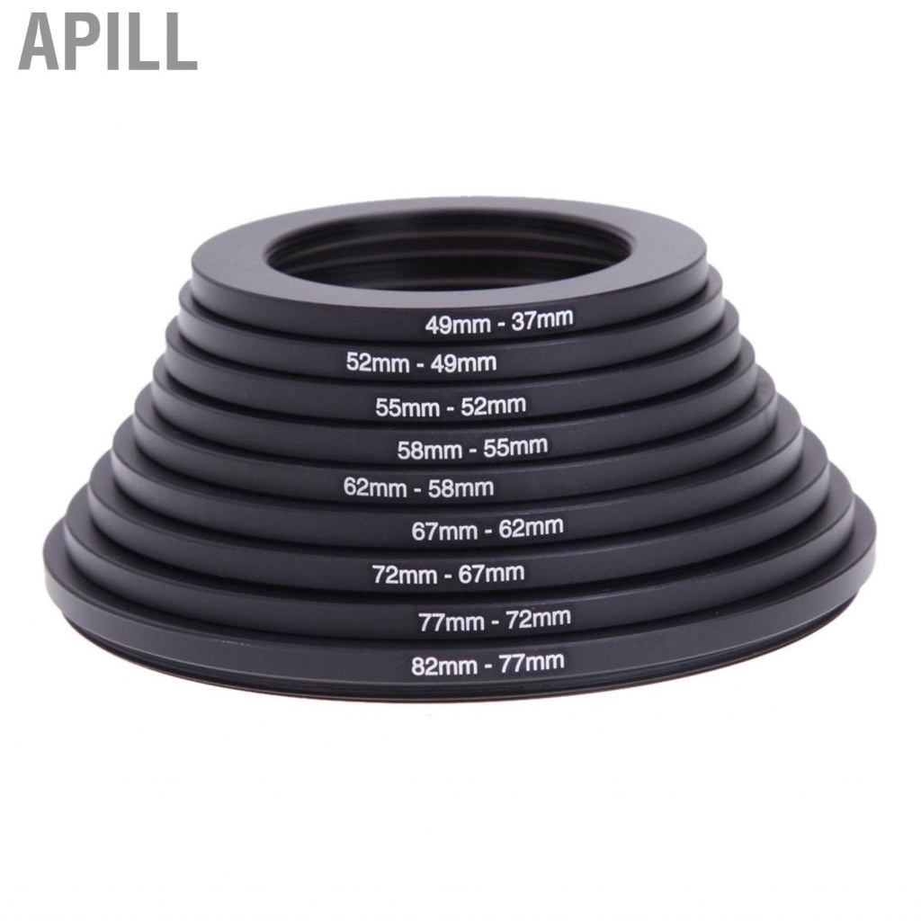 Apill 18 Piece Filter Ring Adapter Set All Metal Camera Lens Kit