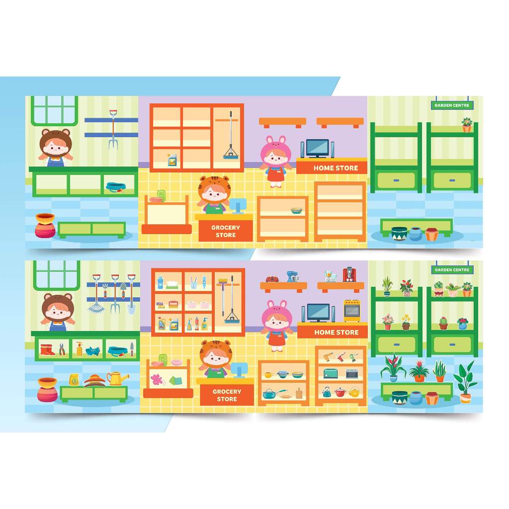 Sách Trò chơi Đồ hàng Trang Trí Nhà  - Sách tương tác bóc dán sticker cho bé