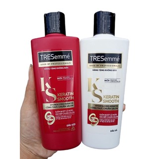 Combo Dầu gội đầu 140g + Dầu xả 140g TRESemmé Keratin Smooth Tinh dầu Argan và Keratin vào nếp suôn mượt
