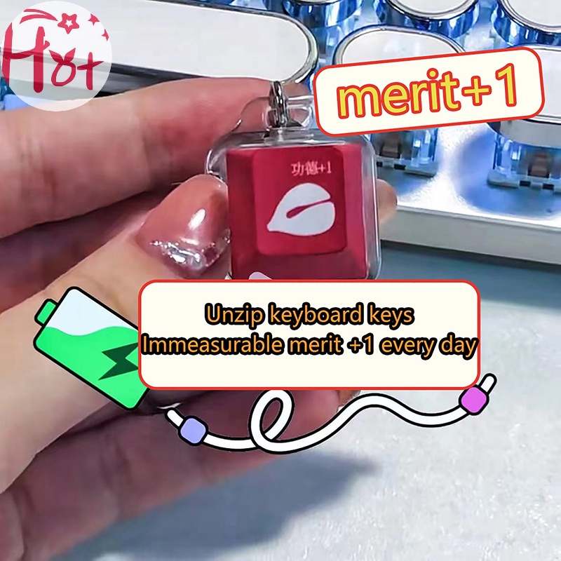Jr Móc Khóa Đèn led merit + 1 muyu deion Nút Bàn Phím Cơ Giảm Căng Thẳng vn