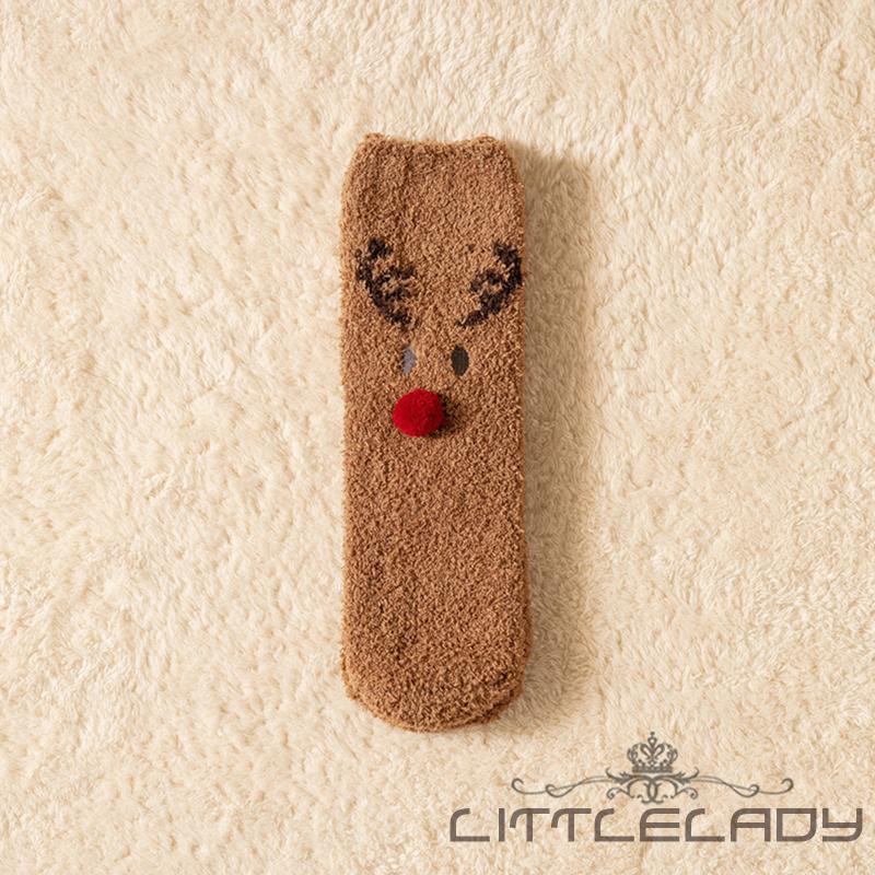 Vớ Lông Cừu San Hô Mùa Đông Dễ Thương Làm Quà Tặng Giáng Sinh Cho Bạn Gái Và Bé Gái