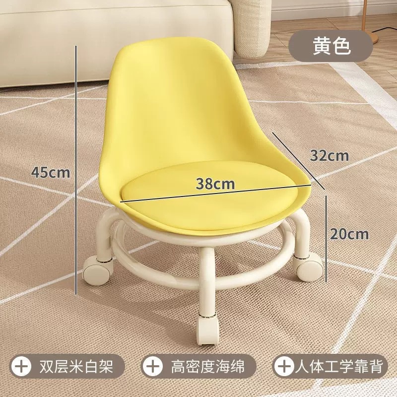 Ghế Ngồi Nhỏ Chất Liệu acrylic Có Bánh Xe Không Ồn xoay 360 độ, Ghế đẩu nhỏ cao cấp tựa lưng trong suốt Cho Trẻ Em | BigBuy360 - bigbuy360.vn