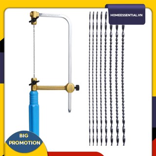 Bộ dụng cụ gồm cưa cầm tay + 8 lưỡi cưa mini hình chữ u dùng làm trang sức diy