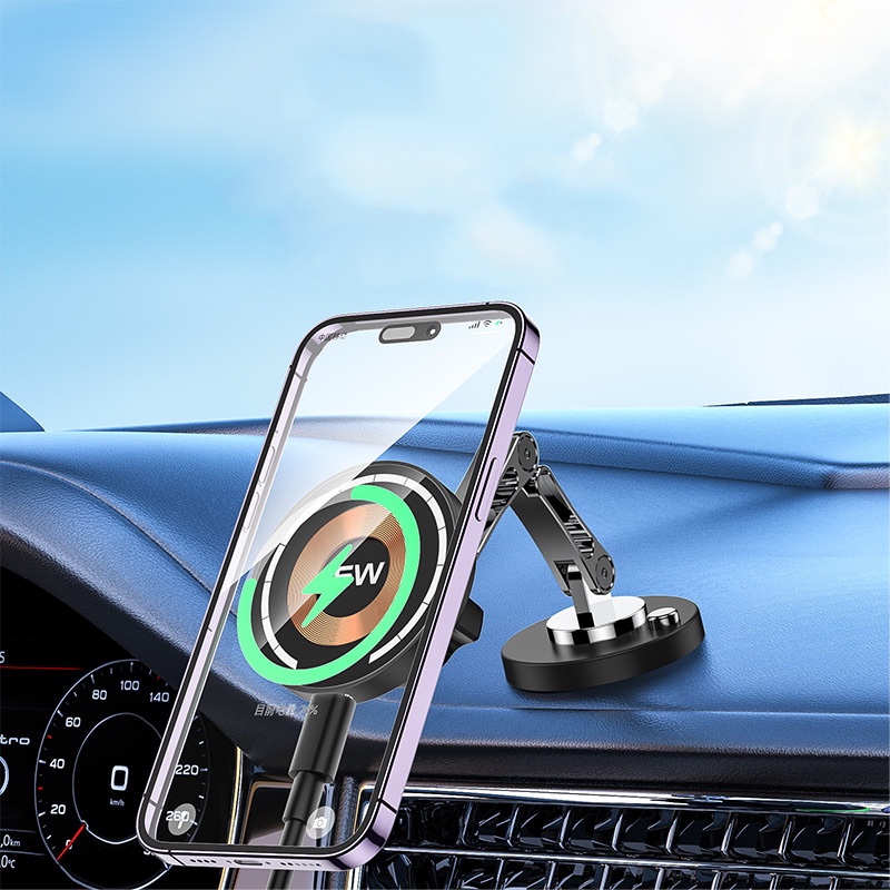 Giá Đỡ Điện Thoại Hít Nam Châm Xoay 360 Độ Bằng Kim Loại Cho Xe Hơi
