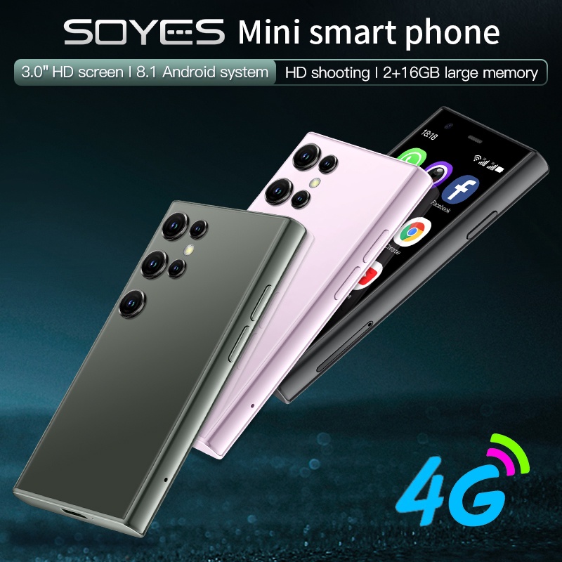Điện thoại di động SOYES đt mini siêu nhỏ cảm ứng S23 Pro Màn hình 3.0 inch Android 6+64GB Thẻ SIM kép 4G Wifi GPS