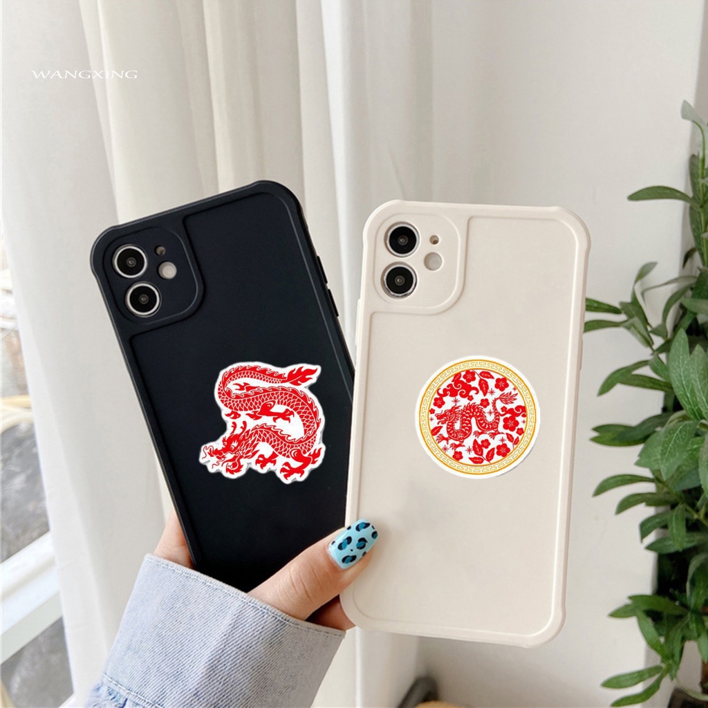 Bộ 50 Miếng Dán Hình Rồng Trung Hoa Chống Thấm Nước Trang Trí Điện Thoại / Ván Trượt / laptop