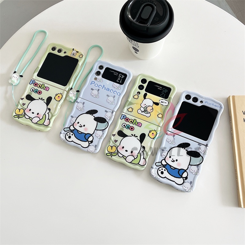 Ốp Điện Thoại tpu Silicon Mềm Họa Tiết Hoạt Hình Có Dây Đeo Cho samsung galaxy z flip 5 z flip 4 flip 3 4 5