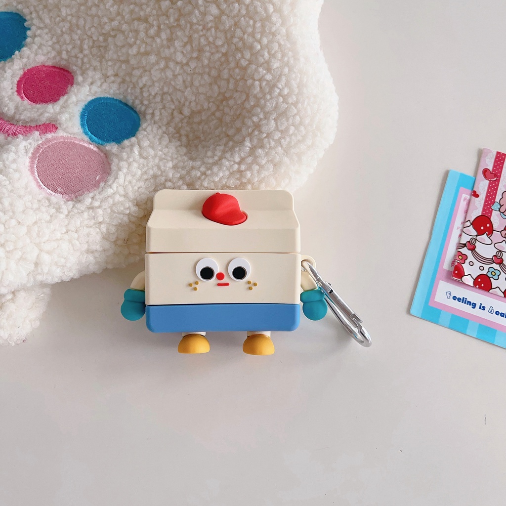 Vỏ Bảo Vệ Hộp Sạc Tai Nghe airpods Pro 2 2023 2023 Hình robot milk Hoạt Hình Dễ Thương Ốp