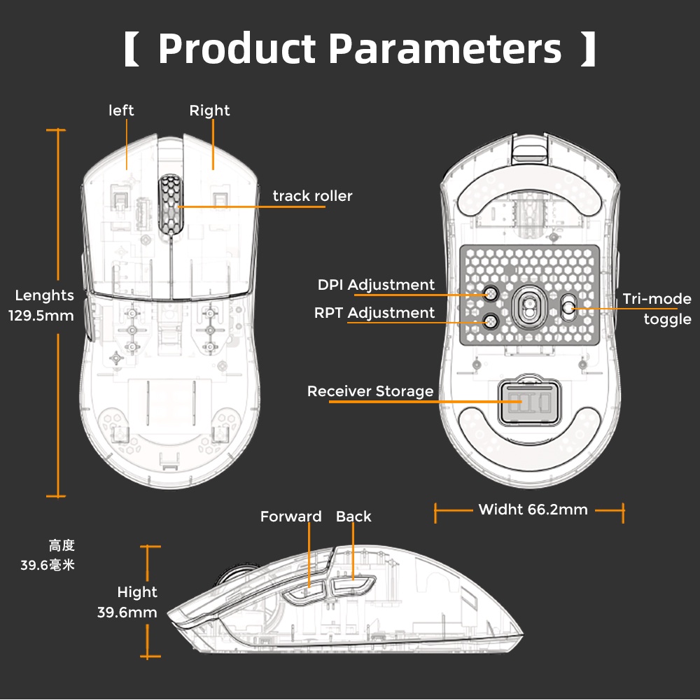 Chuột Không Dây Siêu Nhẹ darmoshark m3 pro paw3395chip
