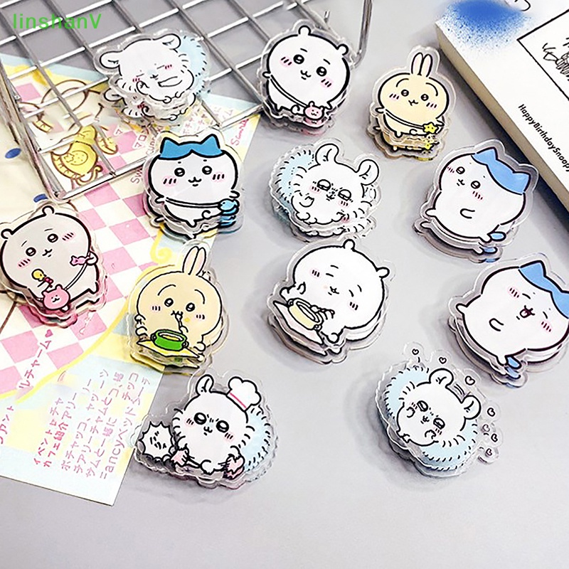 Kẹp Gấp Hai Mặt Bằng acrylic In Hình Gấu Hoạt Hình chiikawa usagi hachiware Dễ Thương Cho Học Sinh