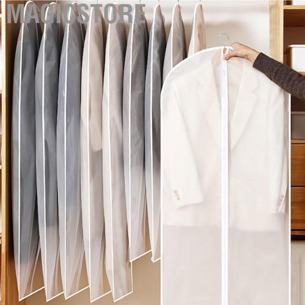 Magicstore Closet Storage Coat Cover  Garment Bags Soft Translucent Breathable Thick 10pcs for Long Dress Down Jacket Home Shirt