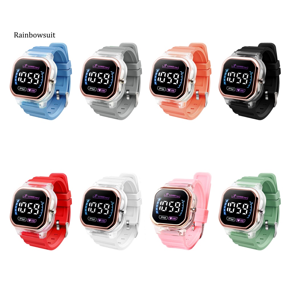 Đồng Hồ Điện Tử Chống Thấm Nước Có Đèn led Hình Vuông Phong Cách Thể Thao Cho Học Sinh