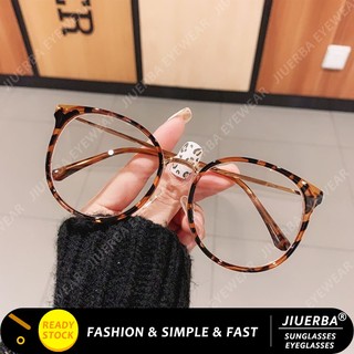   jiuerba  Kính Mắt Gọng Tròn oversized Họa Tiết Da Báo Nhiều Màu Sắc retro Phương Tây Chống Bức Xạ Cho Nữ 