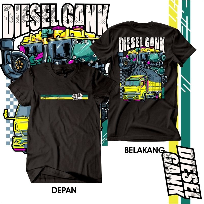 Gank Diesel Áo Thun Ô Tô Ô Tô Diesel / Baju Microfiber Jersi / Jersey Thăng Hoa / Áo Thun Jersey