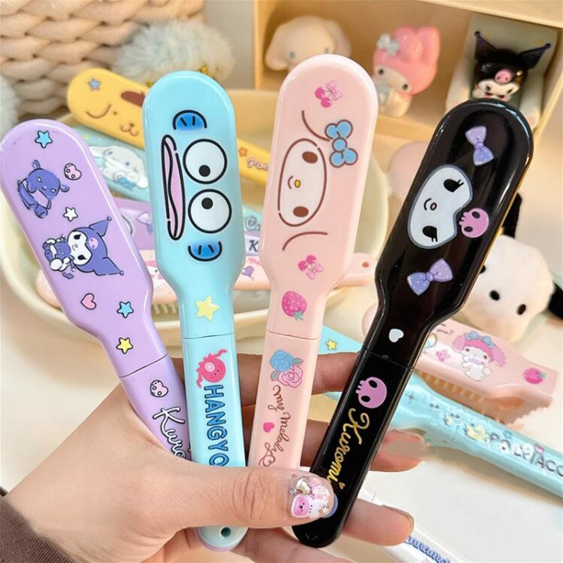 Sanrio Lược Gấp Gọn Bằng Nhựa Họa Tiết Hoạt Hình melody Xinh Xắn