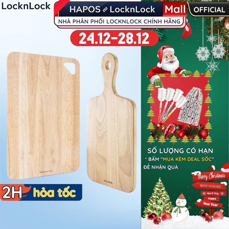 Bộ 2 thớt gỗ kháng khuẩn LocknLock có móc treo Chính hãng, bền cứng an toàn thực phẩm làm đồ ăn dặm cho bé - HAPOS