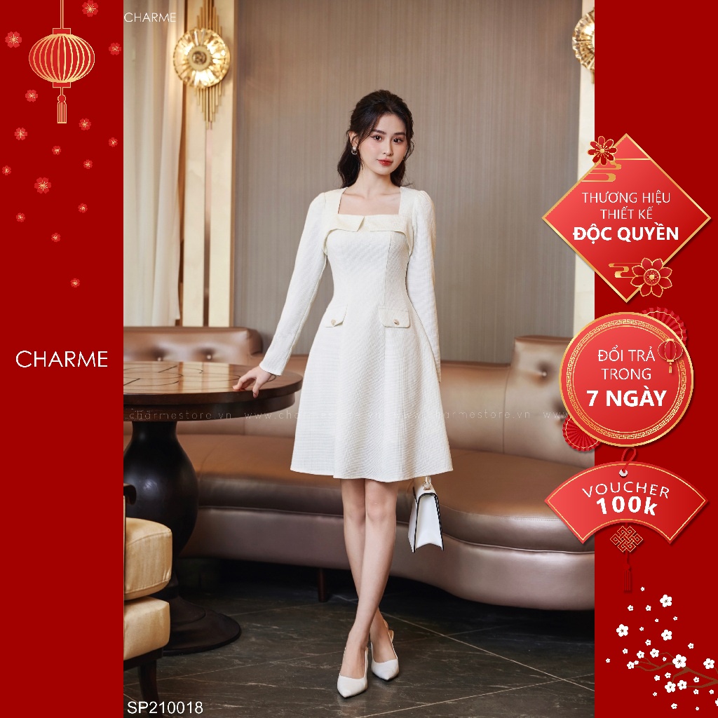 Váy dài tay dáng xòe Charme 210018