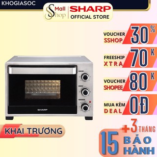 Lò nướng sharp 32 lít chính hãng, tặng nhiều phụ kiện nướng, 5 chức năng eo-a323rcsv-st - sshop official