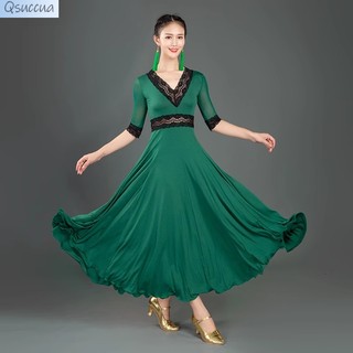 Đầm Khiêu Vũ Qsuccua Phối Ren Dành Cho Nữ
