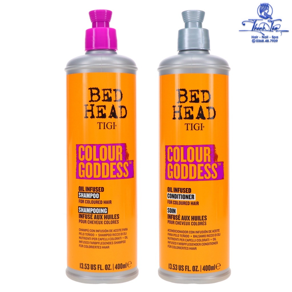 Gội xả dưỡng chứa màu nhuộm Tigi Bed Head Colour Goddess Oil Infused 400mlx2 [ New ]