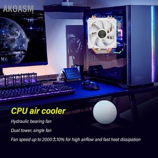 AKOASM 9CM Tản Nhiệt CPU 2 Ống Dẫn Tháp Đôi Máy Tính Quạt Làm Mát Cho Intel 775 1150 1151 1155 1156 1200 1700 1356 1366