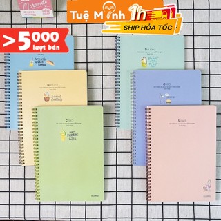Vở B5 120 trang Klong caro/Dot grid/kẻ ngang lò xo kép bìa nhựa tùy chọn VPPTUE MINH - Sổ vở Klong