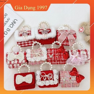 Túi đeo chéo mini, túi đựng lì xì Tết cho bé gái chất dạ xinh xắn
