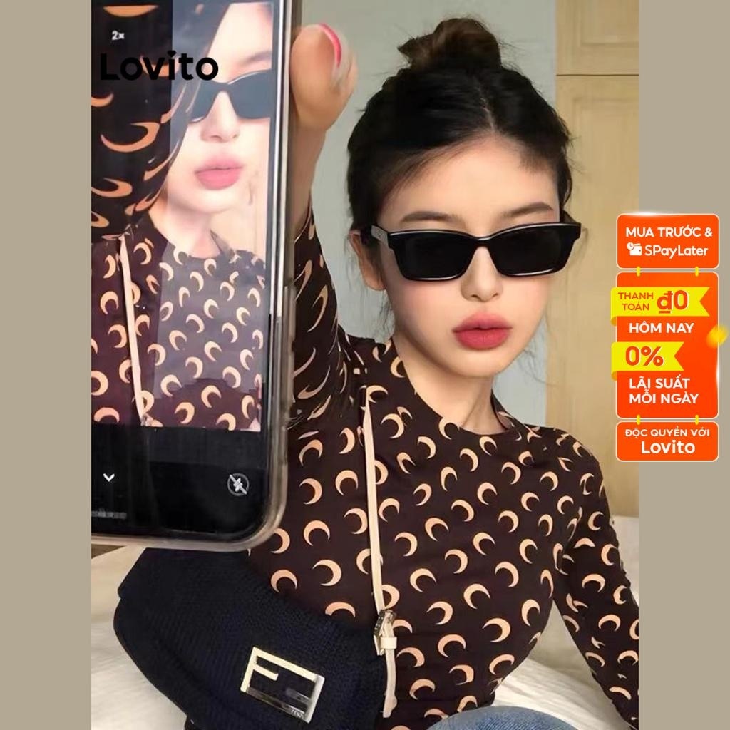 Kính Mát Lovito Mắt Mèo Gọng Nâu Màu Trơn Xu Hướng Thường Ngày Cho Nữ L50Ad190 (Nhiều Màu)