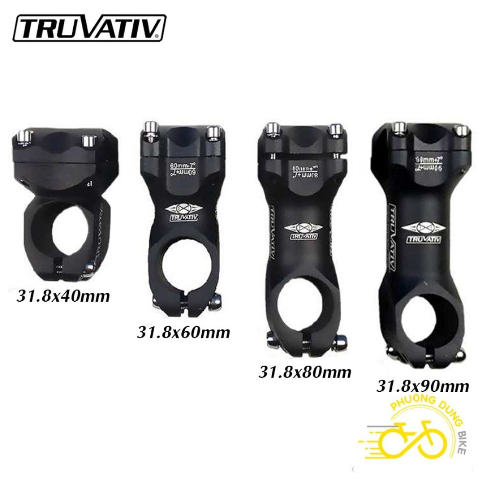 Pô tăng nhôm xe đạp TRUVATIV cỡ 31.8x40mm / 31.8x60mm / 31.8x80mm