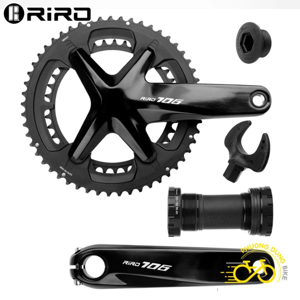 Đùi đĩa (Giò dĩa) rỗng xe đạp RIRO 706 34-50T 39-53T (kèm BB vặn)