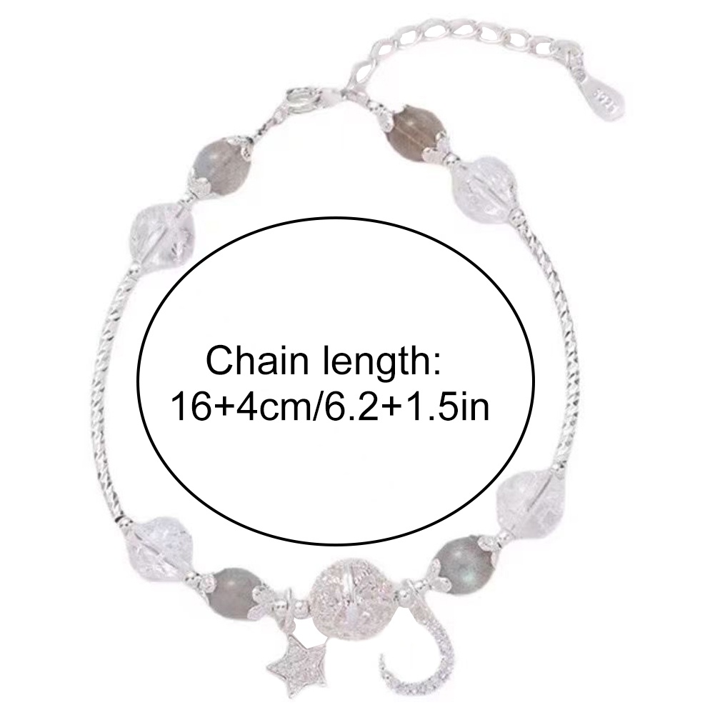 Vòng Tay Đính Đá Zircon Hình Ngôi Sao Mặt Trăng Thời Trang YR